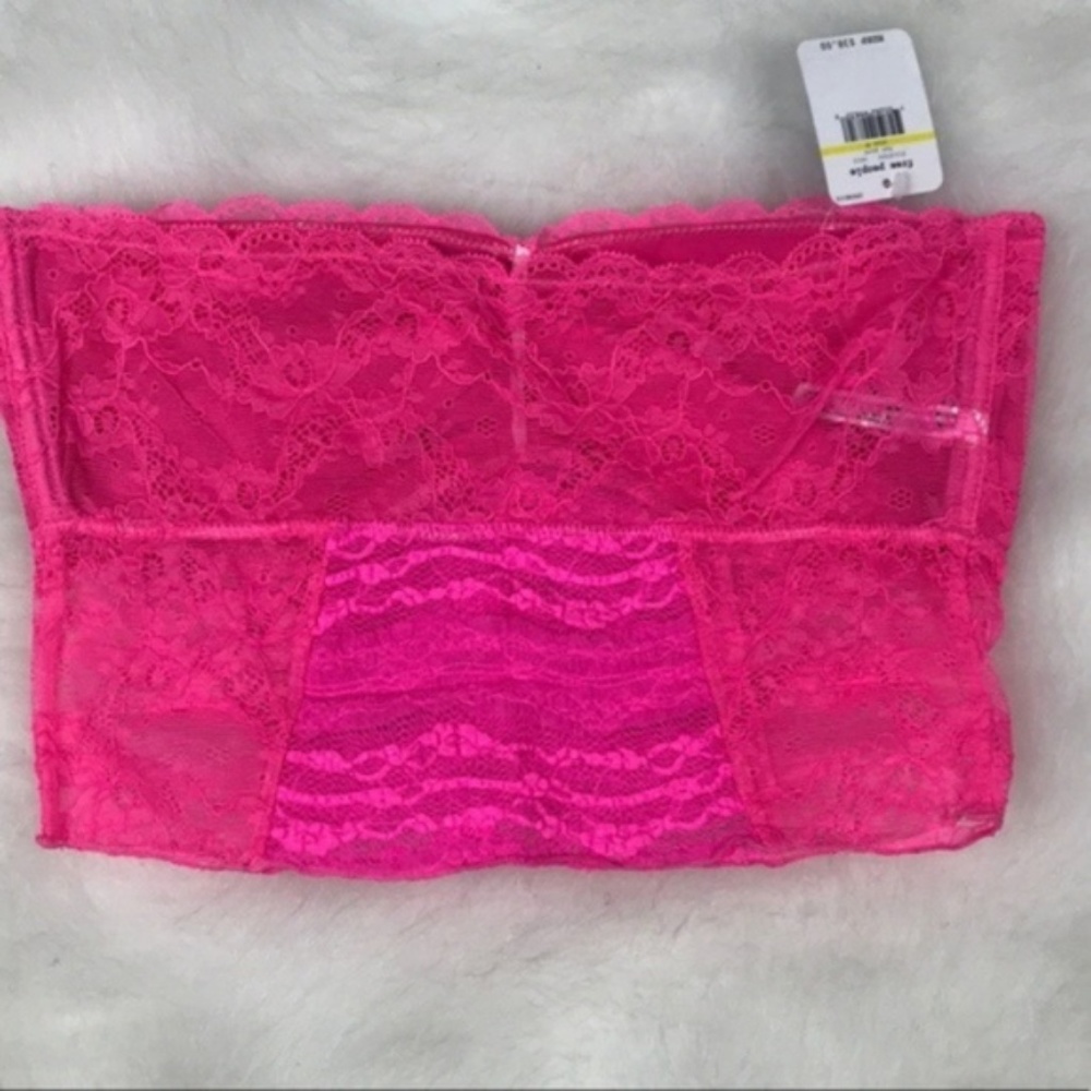 Free People Hot Pink Galloon Floral Lace Bandeau - Picture 5 of 5